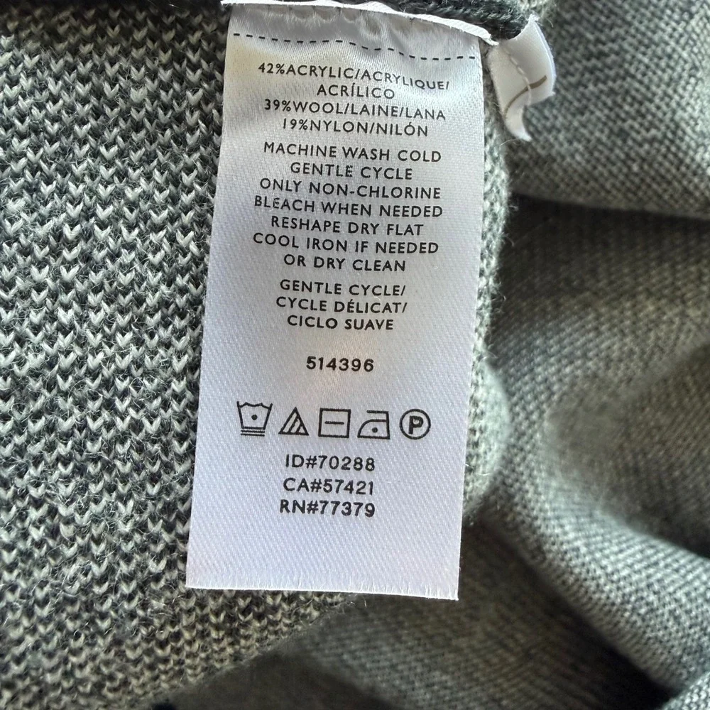 Ann Taylor Skirt Small Petite Gray Wool Blend Windowpane Plaid‎ Flounce Knit